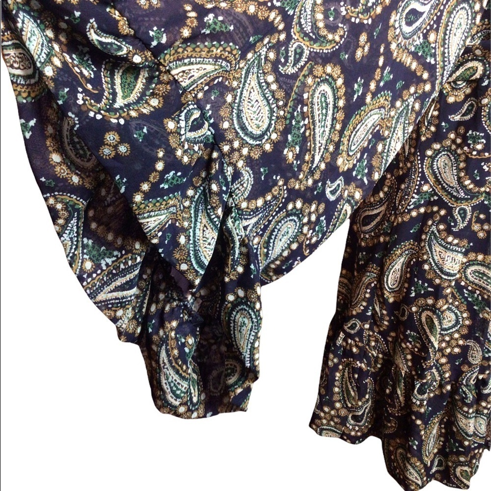 .Betsey Johnson Paisley Boho Peasant Bell Sleeve Bambi Dress Size 2 - Picture 3 of 10